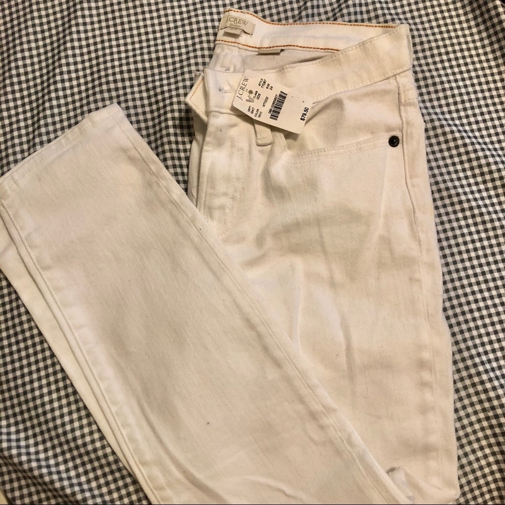 J CREW White ankle toothpick jeans